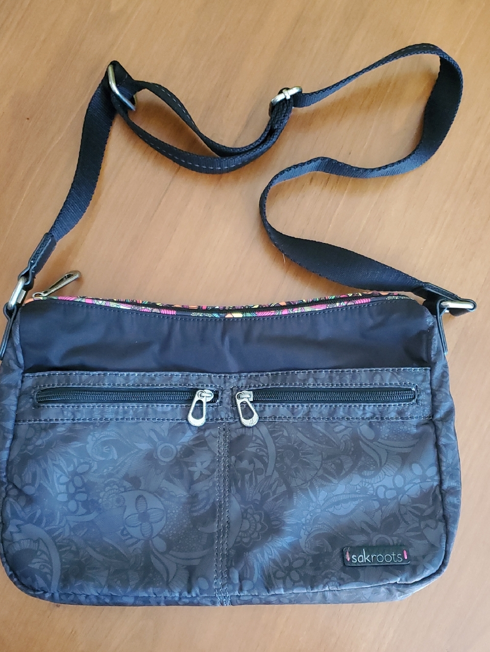 Sakroots New Adventure Hobo Black Floral Crossbody